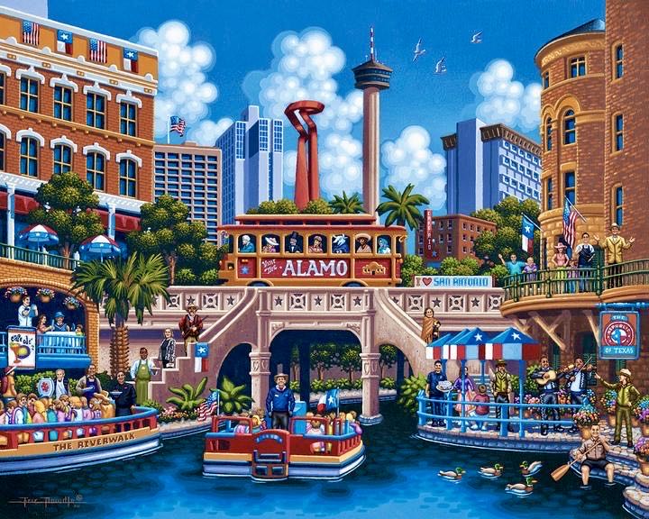 San Antonio 🆕 - Dowdle Folk Art puzzle collectible [Barcode 671095001861] - Main Image 2