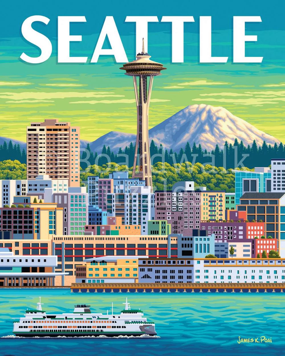 American Cities : Seattle 🆕 - Boardwalk Puzzle Company puzzle collectible [Barcode 671095905640] - Main Image 2