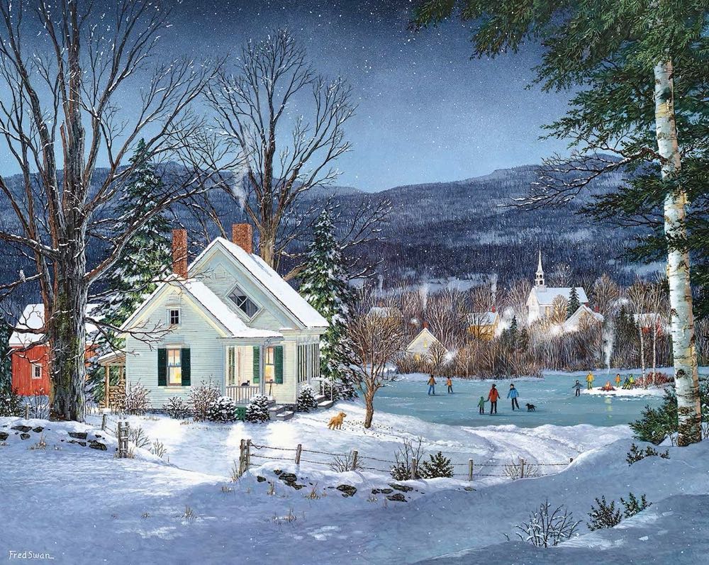 Skating Party - White Mountain puzzle collectible [Barcode 724819263059] - Main Image 2