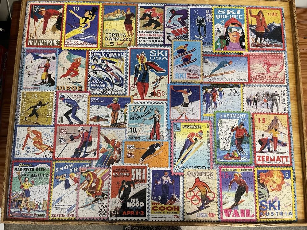 Ski Stamps - White Mountain puzzle collectible [Barcode 724819267637] - Main Image 2