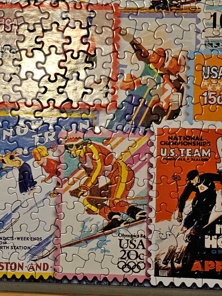 Ski Stamps - White Mountain puzzle collectible [Barcode 724819267637] - Main Image 3