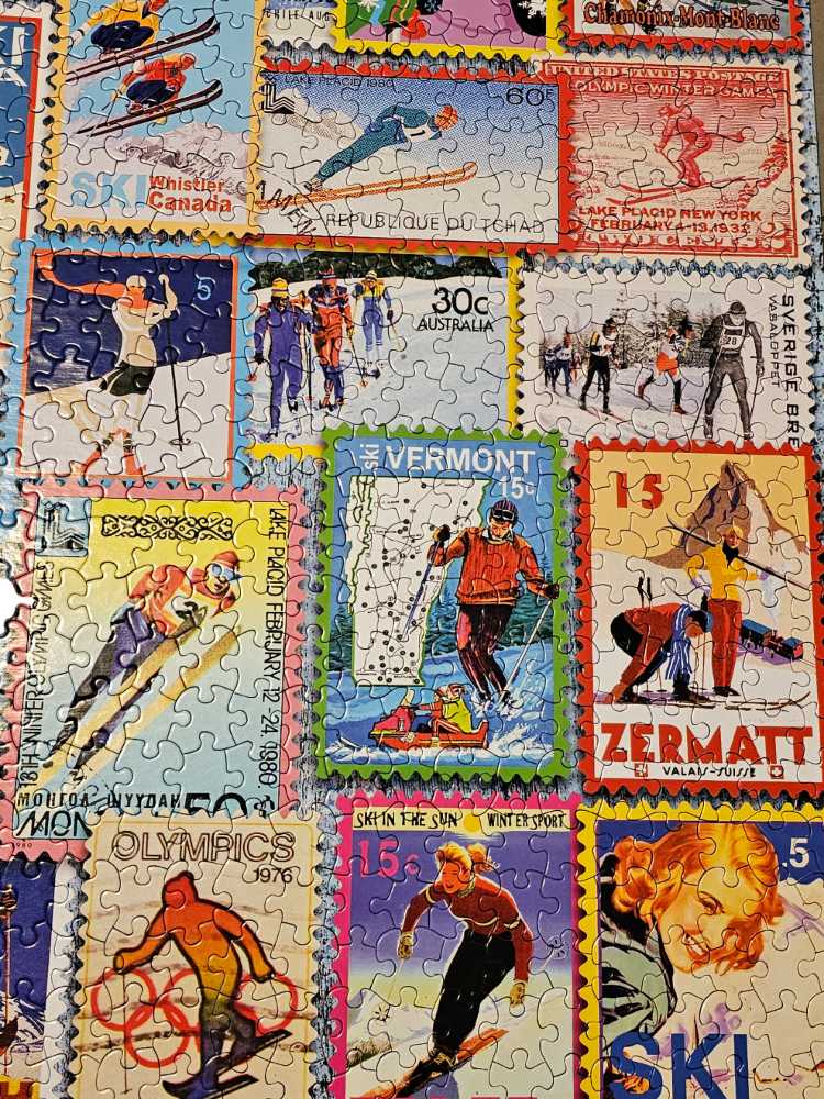 Ski Stamps - White Mountain puzzle collectible [Barcode 724819267637] - Main Image 4