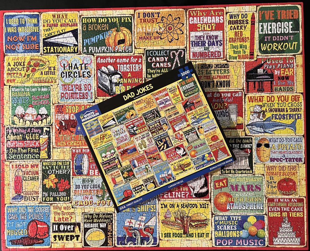 Dad Jokes NEW. ❤️🧩 - White Mountain puzzle collectible [Barcode 724819267804] - Main Image 4