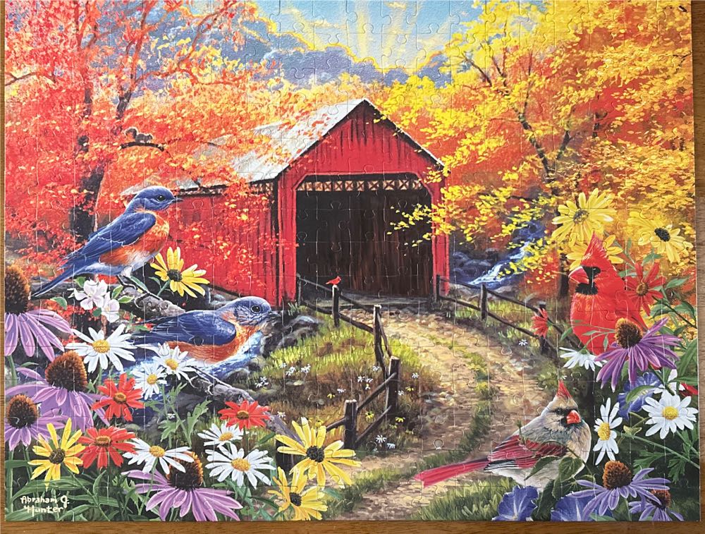 Bluebird Bridge - Crazy Art puzzle collectible [Barcode 4895145424332] - Main Image 2