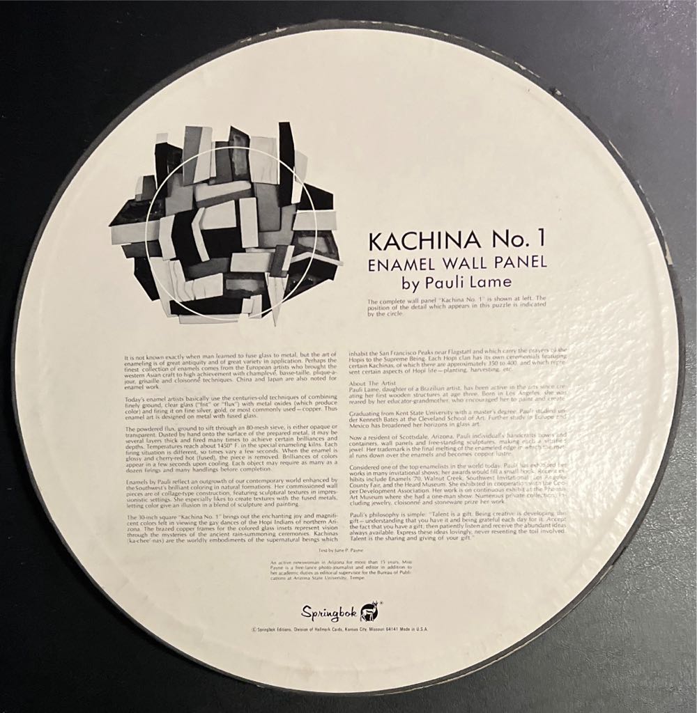 Kachina No. 1-SOLD - Springbok puzzle collectible - Main Image 2