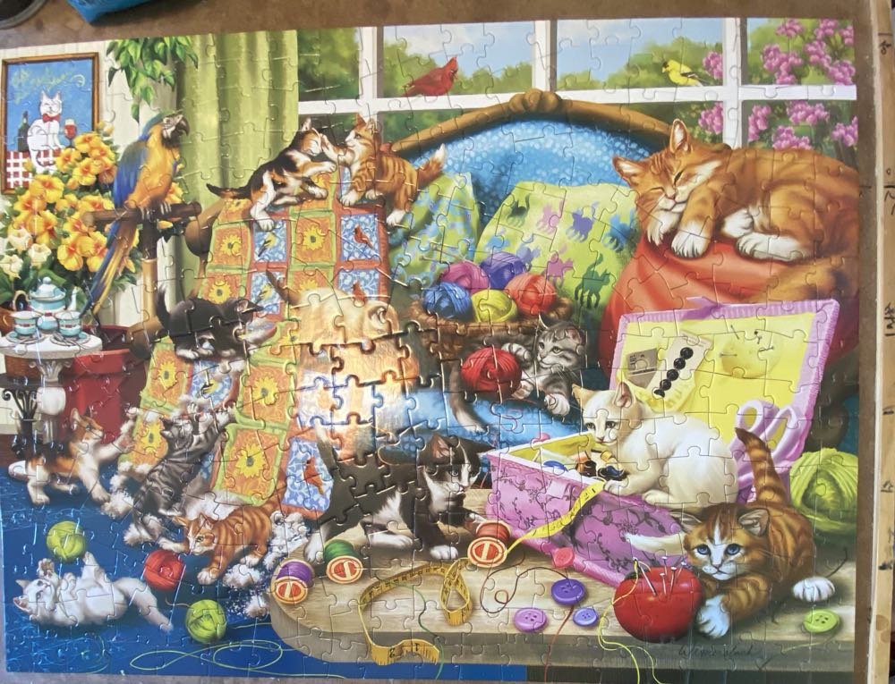 Sewing Room Mischief NEW - Bits & Pieces puzzle collectible [Barcode 192949048172] - Main Image 2