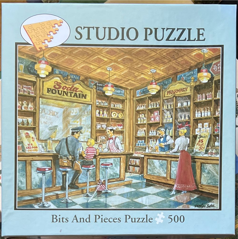 Down At The Soda Fountain - Bits And Pieces puzzle collectible [Barcode 704812101176] - Main Image 2