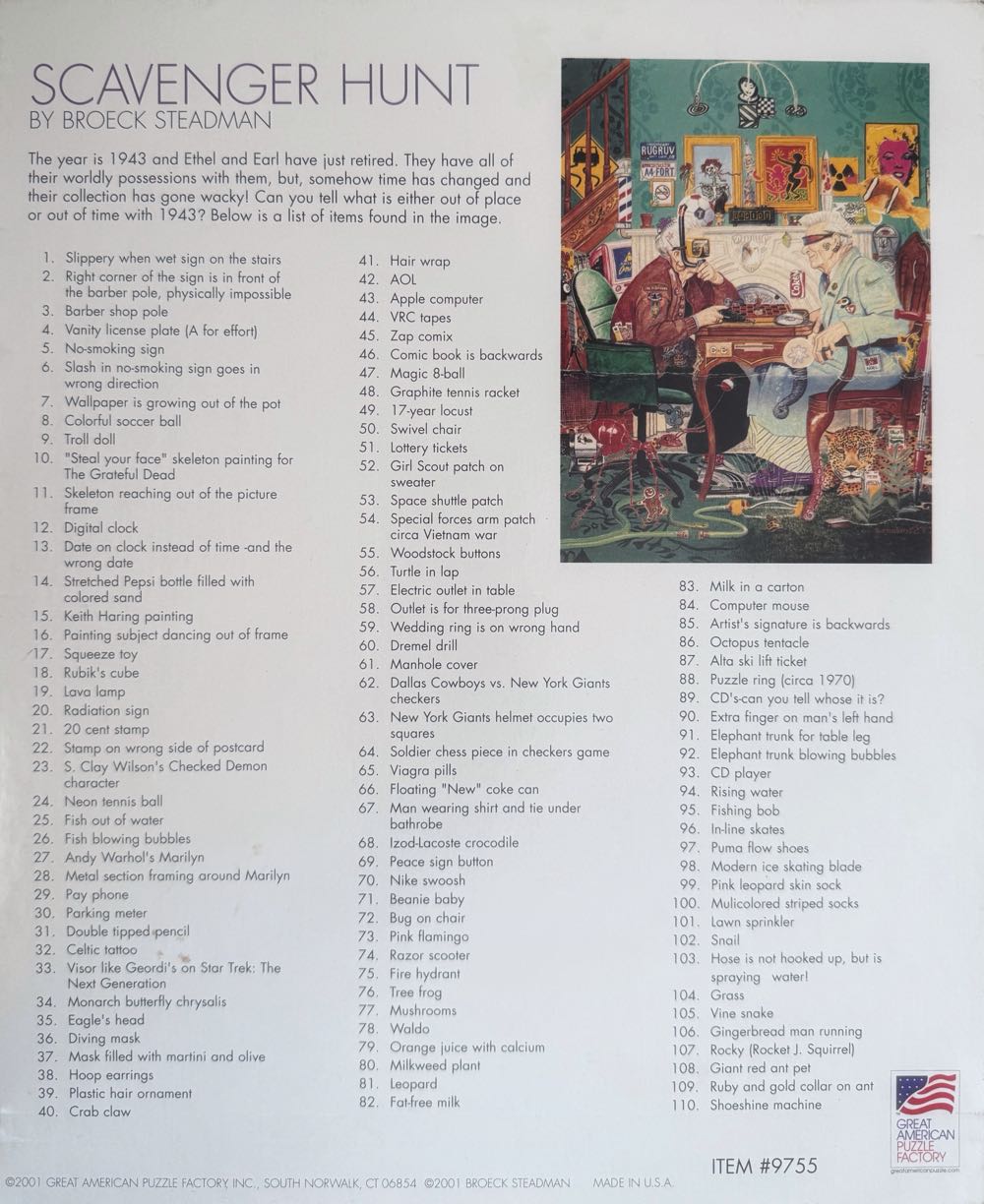 Scavenger Hunt - Great American Puzzle Factory puzzle collectible - Main Image 3