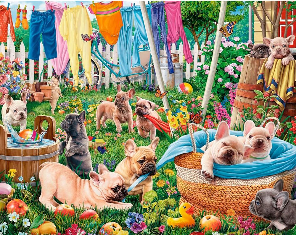 Frenchie’s At Play  - Ceaco puzzle collectible [Barcode 021081320153] - Main Image 2