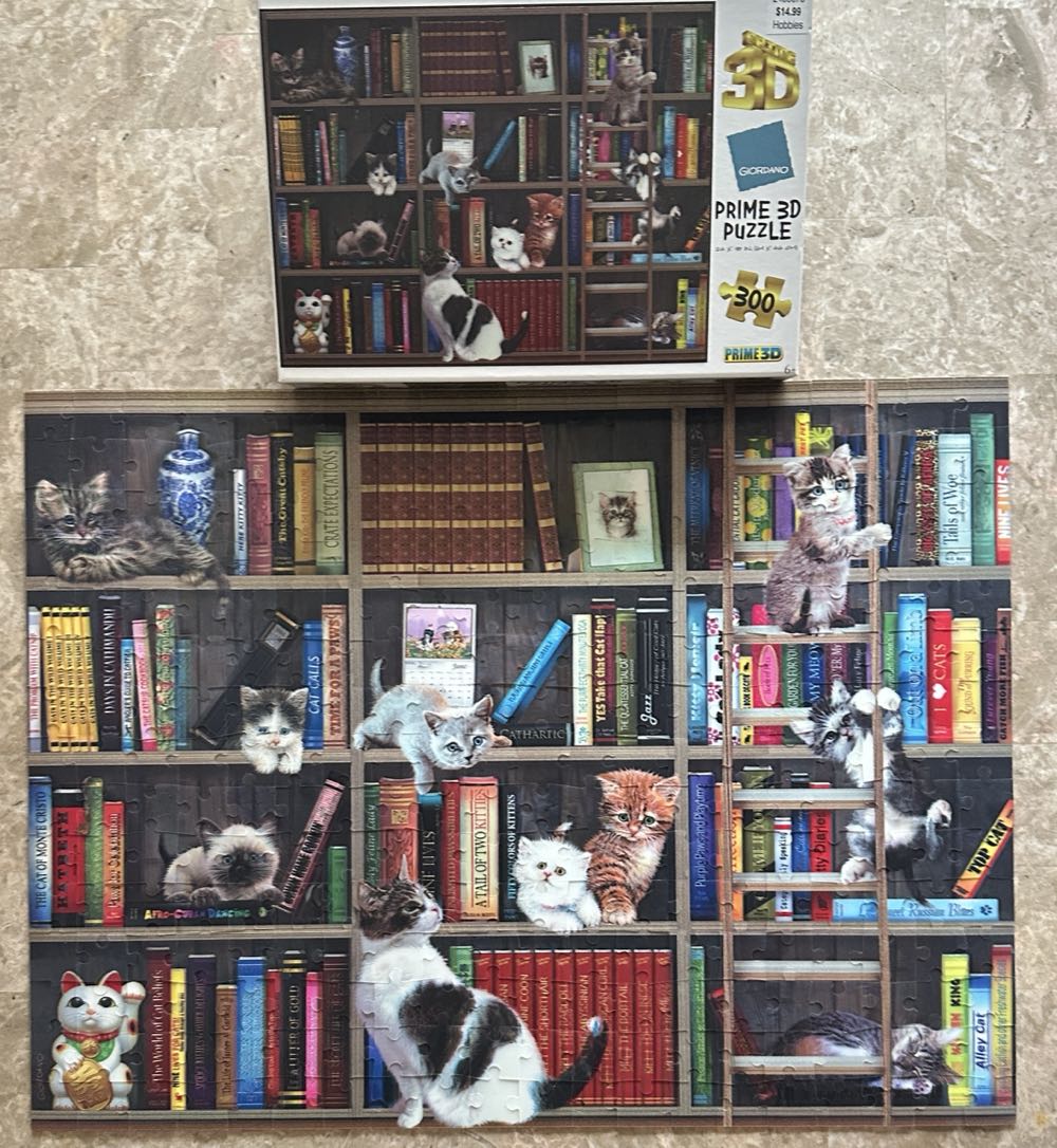 Bookshelf Kitties - Prime 3D Puzzle puzzle collectible [Barcode 670889122379] - Main Image 2