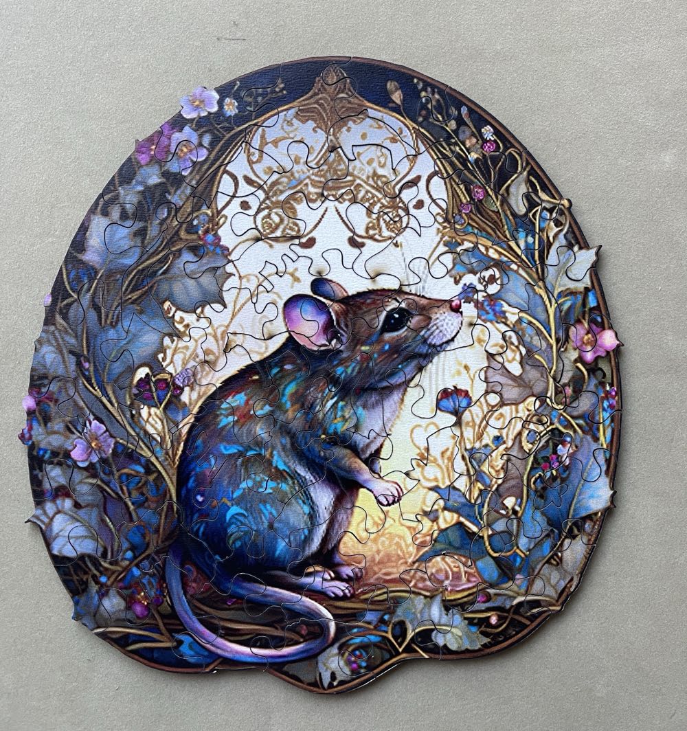 Cute Colorful Streamer Mouse Wooden Puzzle - Temu puzzle collectible - Main Image 2