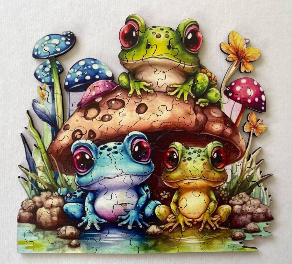 Frog Family 2 Wooden Puzzle - Temu puzzle collectible - Main Image 2