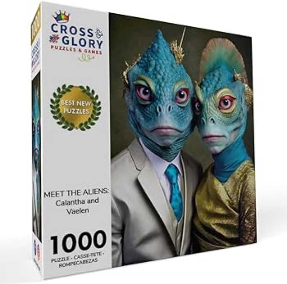 Meet The Aliens: Calantha And Vaelen - Cross & Glory puzzle collectible [Barcode 850050598619] - Main Image 2