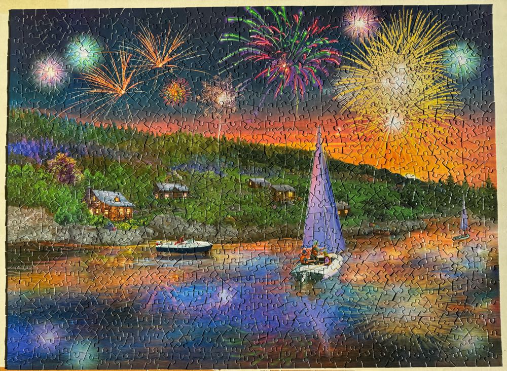 Sailboat Fireworks - Bits & Pieces puzzle collectible [Barcode 192949063939] - Main Image 2