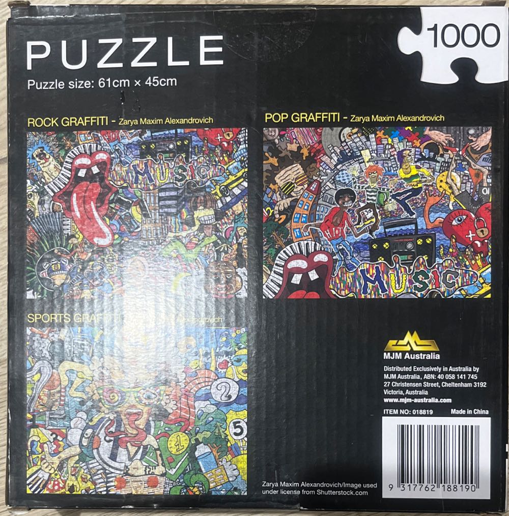 Pop Graffiti - MJM Australia puzzle collectible [Barcode 9317762188190] - Main Image 2