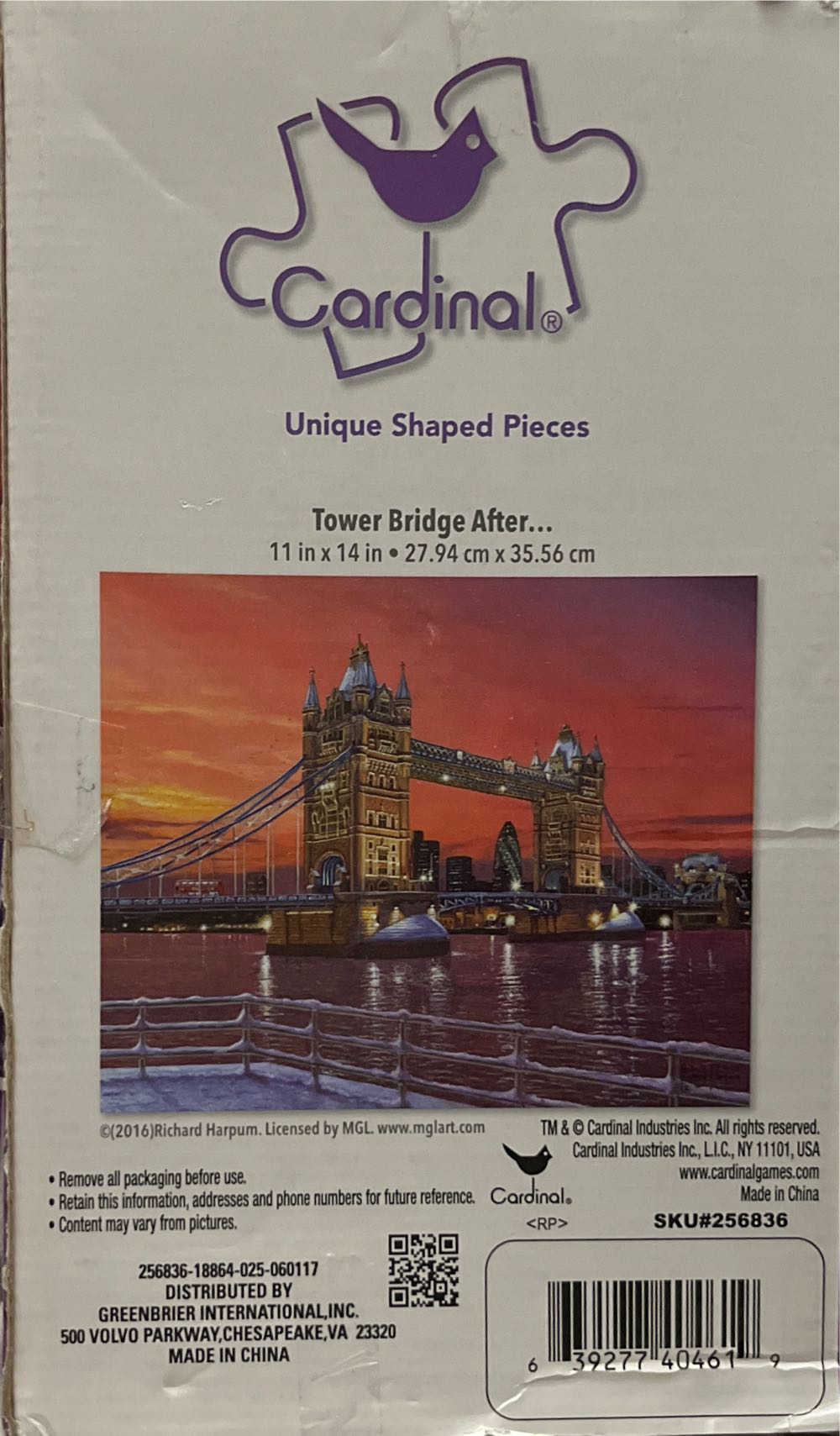 Tower Bridge After… - Cardinal puzzle collectible [Barcode 639277404619] - Main Image 2
