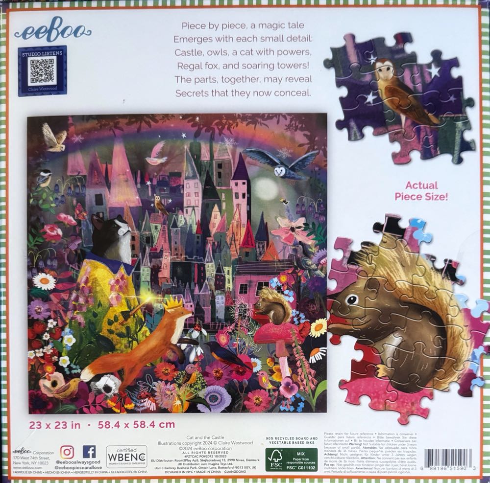 Cat and the Castle - Eeboo puzzle collectible [Barcode 689196515903] - Main Image 3
