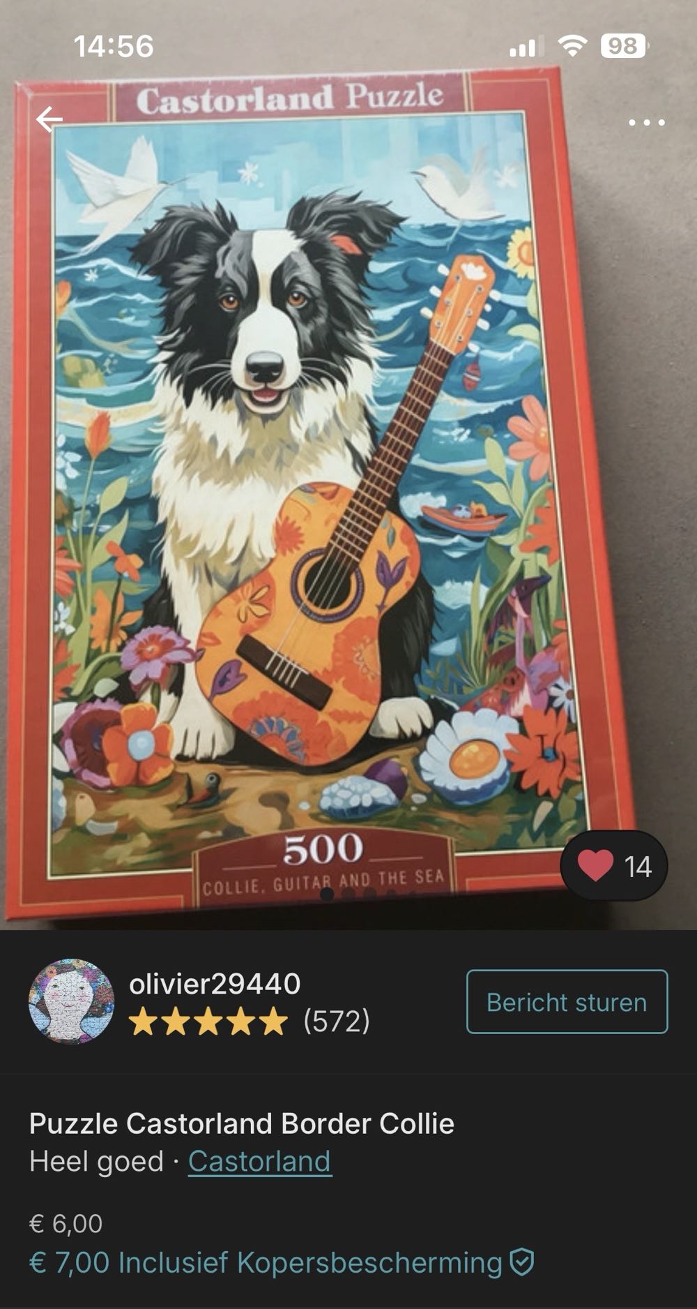 Collie, Guitar And The Sea - Castorland puzzle collectible [Barcode 5904438054008] - Main Image 4