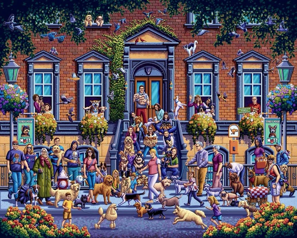 Strut Your Mutt 🆕 - Dowdle Folk Art puzzle collectible [Barcode 671095064842] - Main Image 2