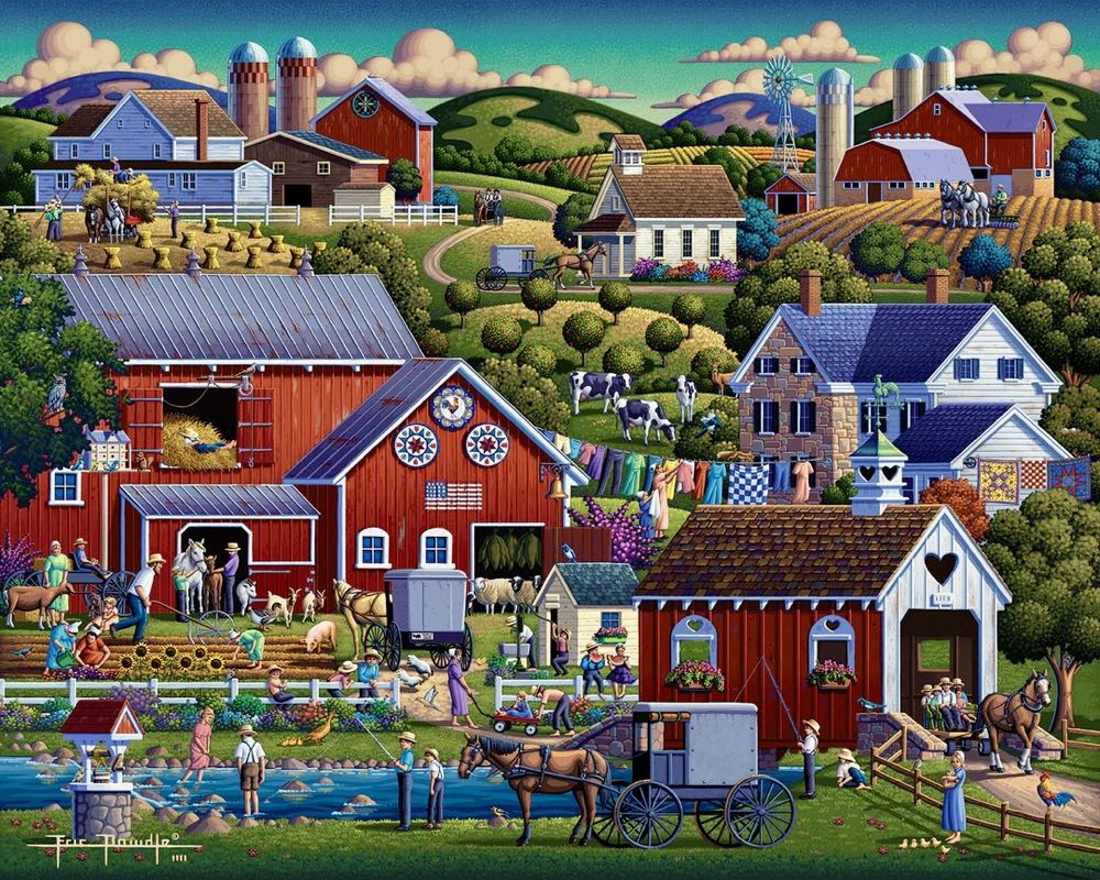 Amish Country 🆕 - Dowdle Folk Art puzzle collectible [Barcode 671095055154] - Main Image 2