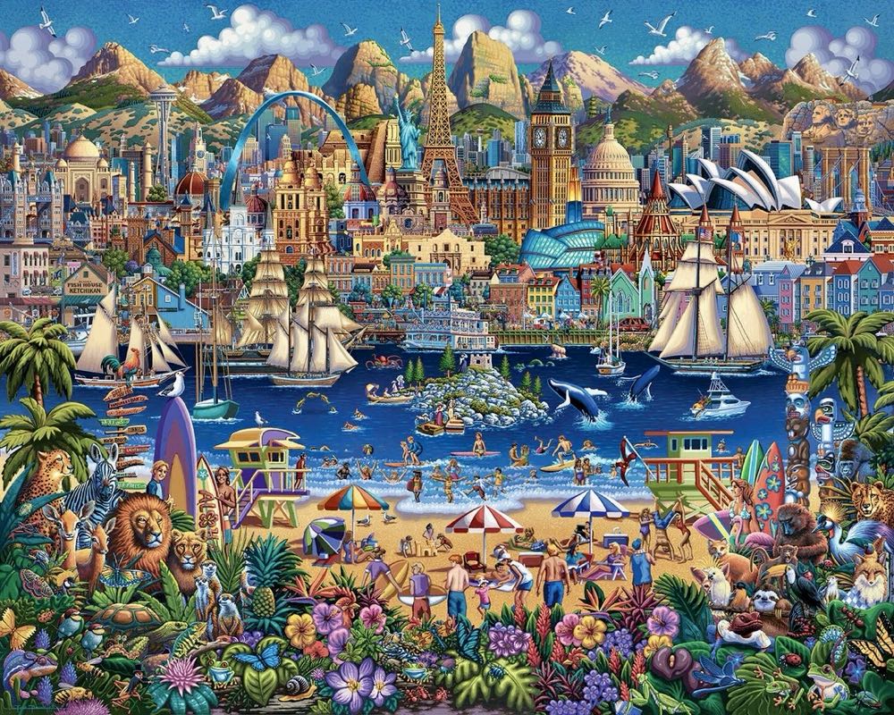 World Pieces 🆕 - Dowdle Folk Art puzzle collectible [Barcode 671095055086] - Main Image 2