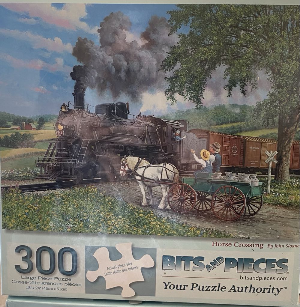 Bits & Pieces 300 Piece John Sloane “horse Crossing” Complete  puzzle collectible [Barcode 192949037503] - Main Image 2