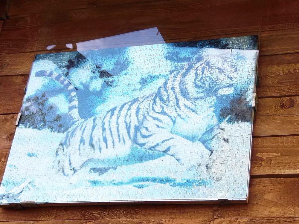 Listen Up By Tom Newsom Piece Santa Puppy Christmas 20 X 27 New