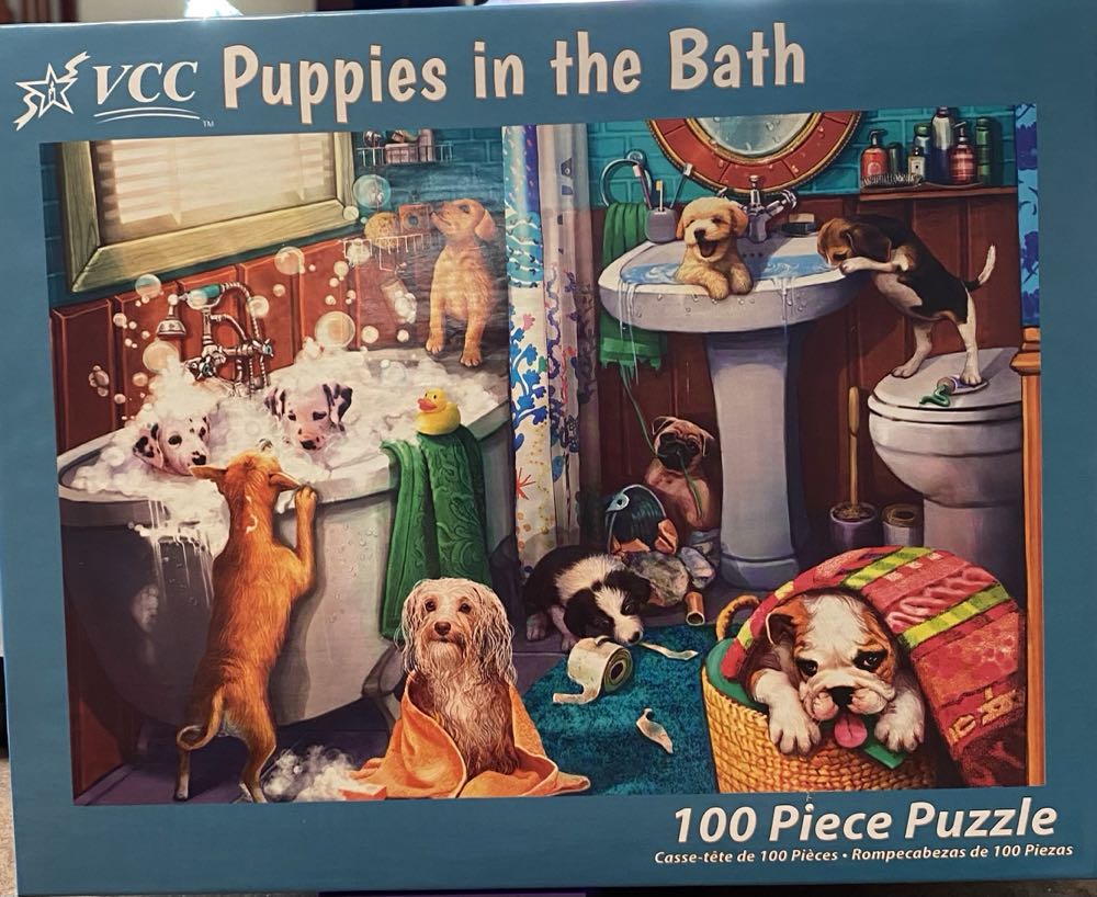 Puppies In The Bath - Vermont Christmas Company puzzle collectible [Barcode 819273024039] - Main Image 2