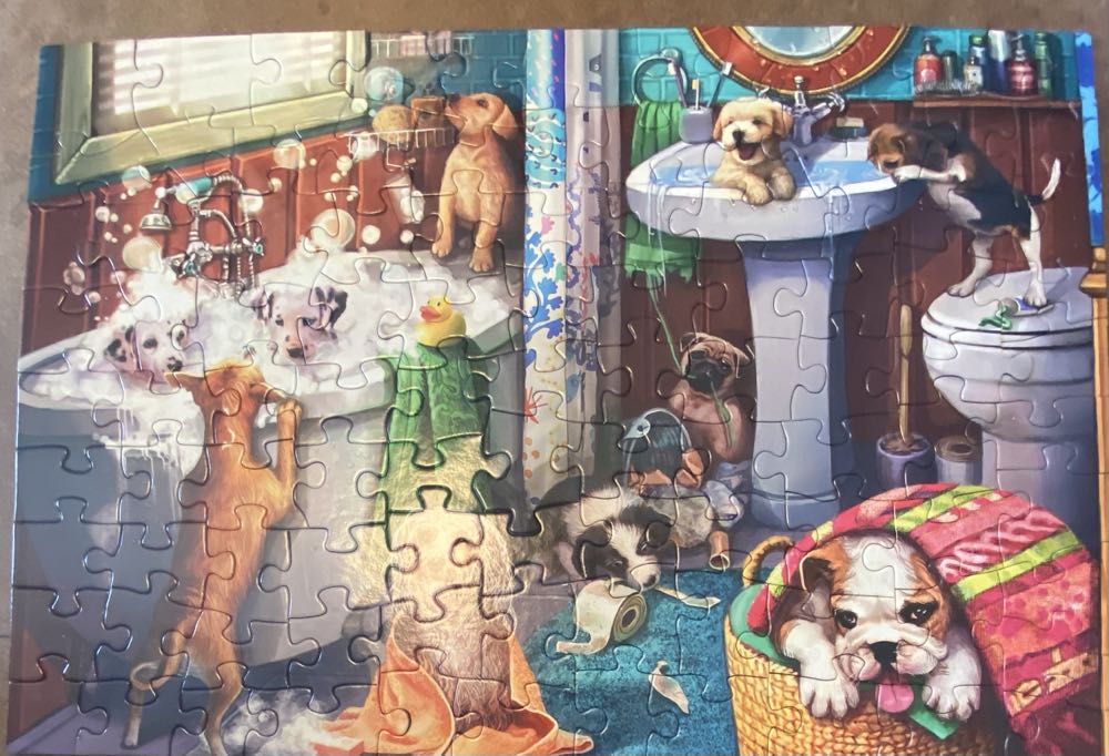 Puppies In The Bath - Vermont Christmas Company puzzle collectible [Barcode 819273024039] - Main Image 3