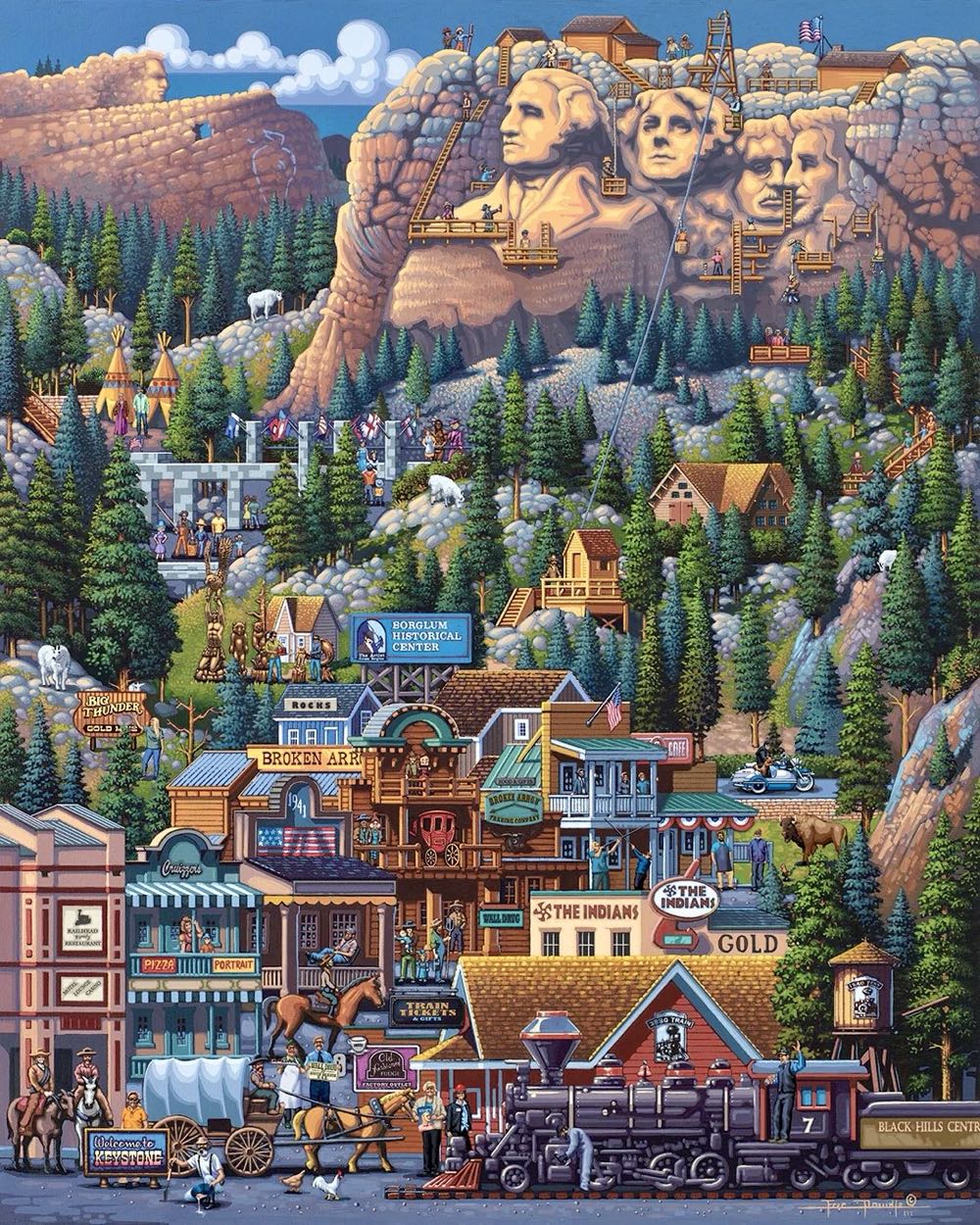 National Parks : Mount Rushmore 9x7 - Dowdle Folk Art puzzle collectible - Main Image 2