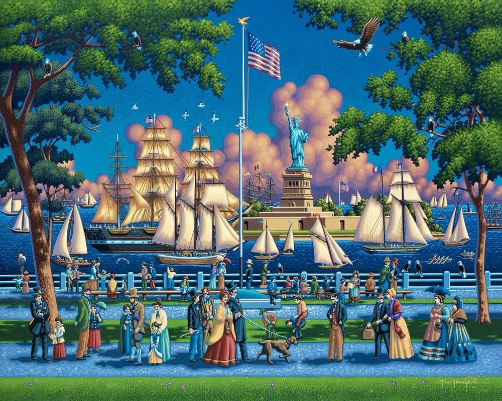 National Parks : Statue of Liberty 9x7 - Dowdle Folk Art puzzle collectible - Main Image 2