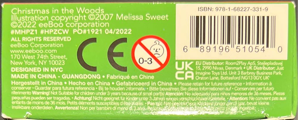 Christmas In The Woods-NEW!-SOLD - eeBoo corporation puzzle collectible [Barcode 689196510540] - Main Image 3