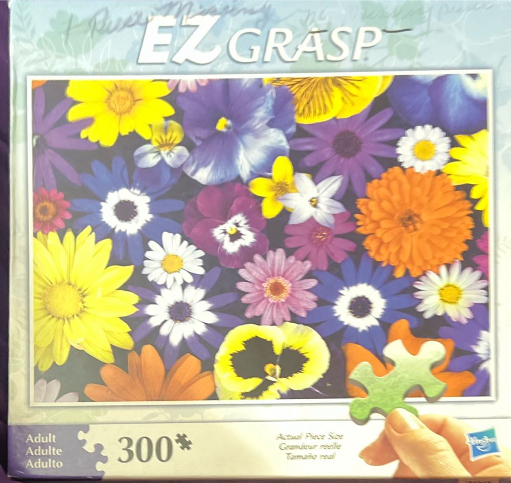 Pansies And Daisies Collage - Hasbro MB Puzzles puzzle collectible [Barcode 653569612063] - Main Image 2