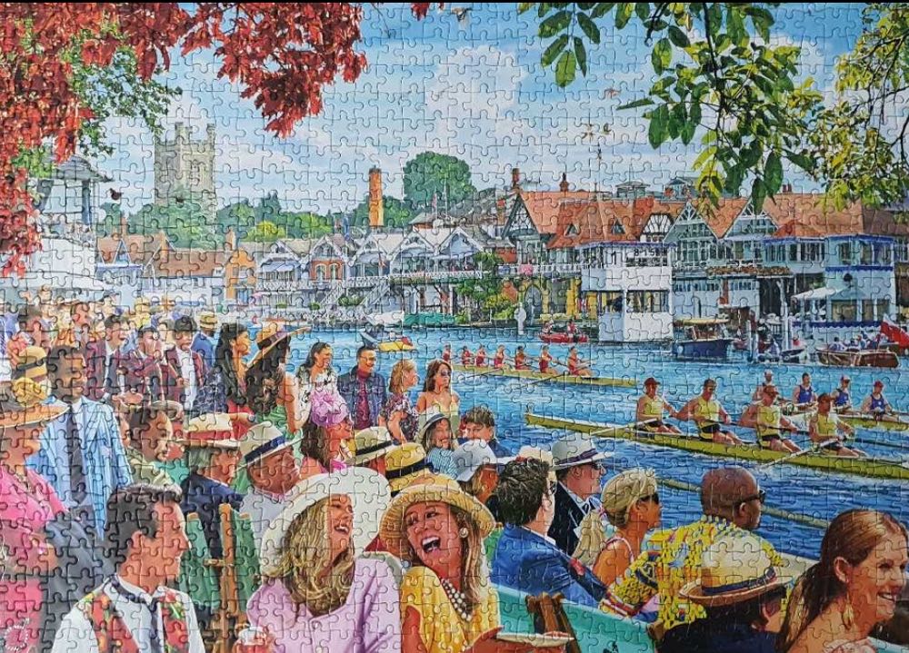 Rowing At The Regatta (Saskia Lenen) - Gibsons puzzle collectible [Barcode 5012269063981] - Main Image 3