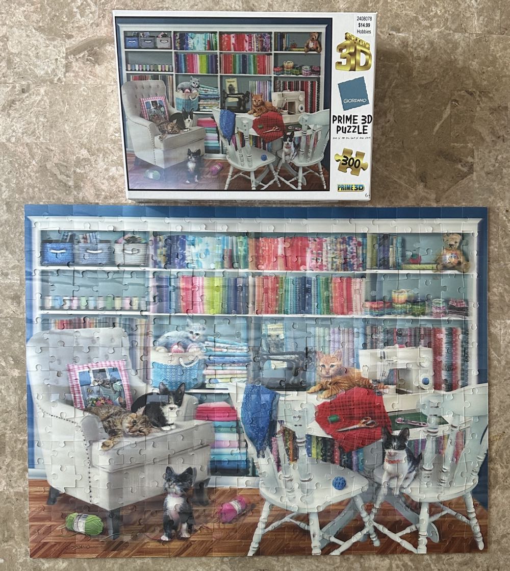 Cat Crafting Room - Prime 3D Ltd. puzzle collectible [Barcode 670889122409] - Main Image 2