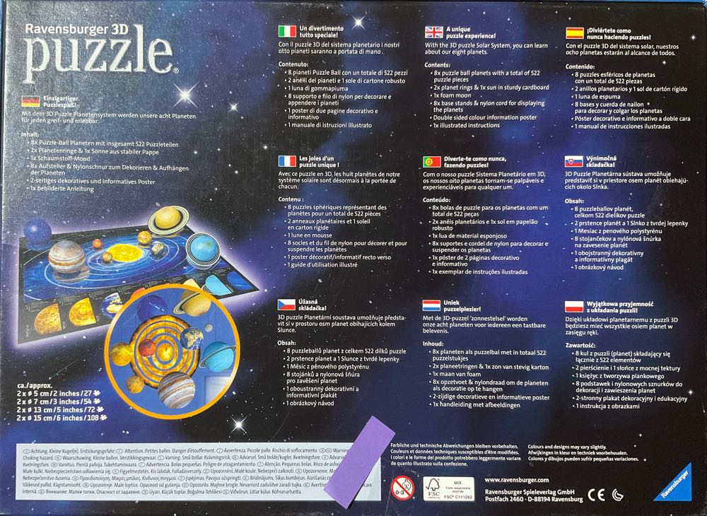 Solar System 522 Piece 8 Planets - Ravensburger puzzle collectible [Barcode 4005556116683] - Main Image 2