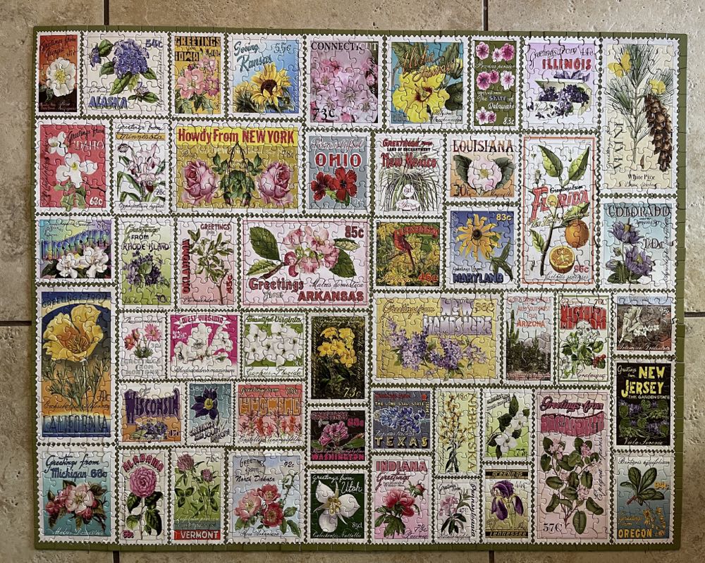 State Flowers Stamps✅ - White Mountain puzzle collectible - Main Image 2
