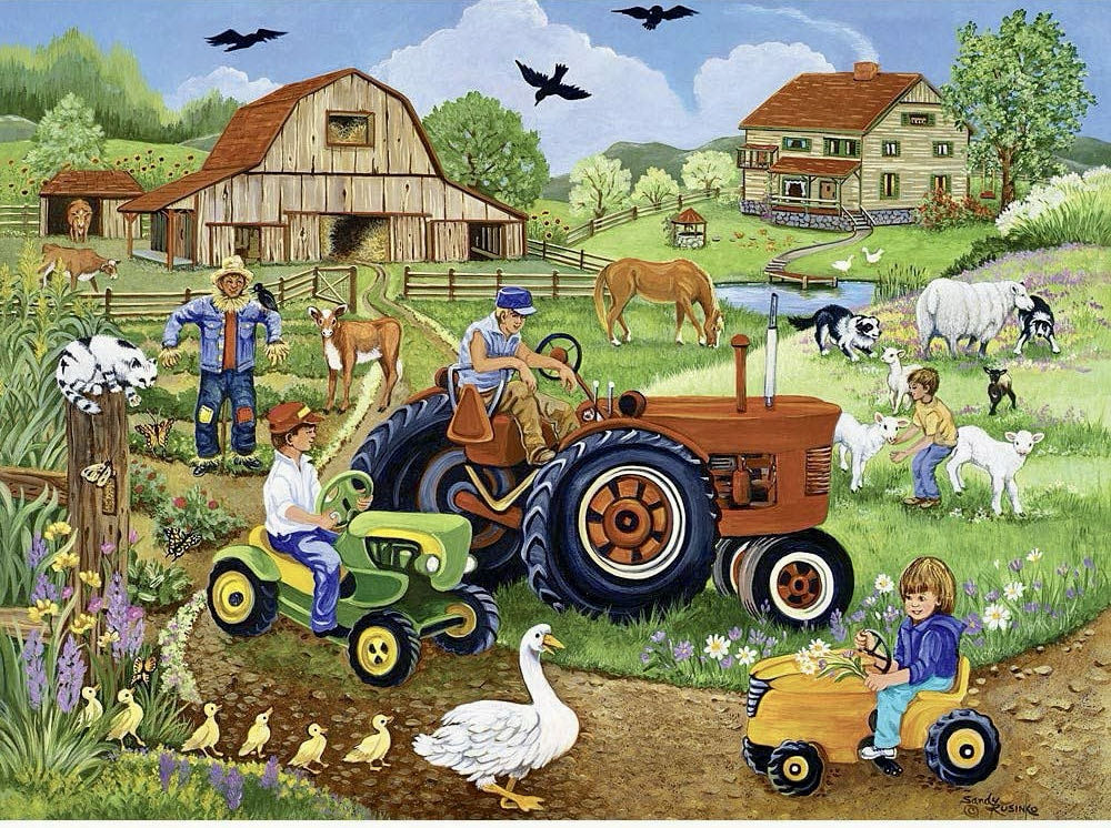 Tractor Trio (UV)  - Bits And Pieces puzzle collectible [Barcode 192949000415] - Main Image 2