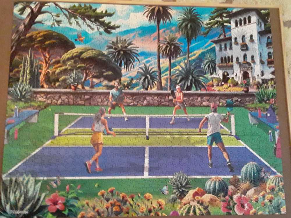 Pickleball Paradise - White Mountain Puzzles puzzle collectible [Barcode 724819267927] - Main Image 2