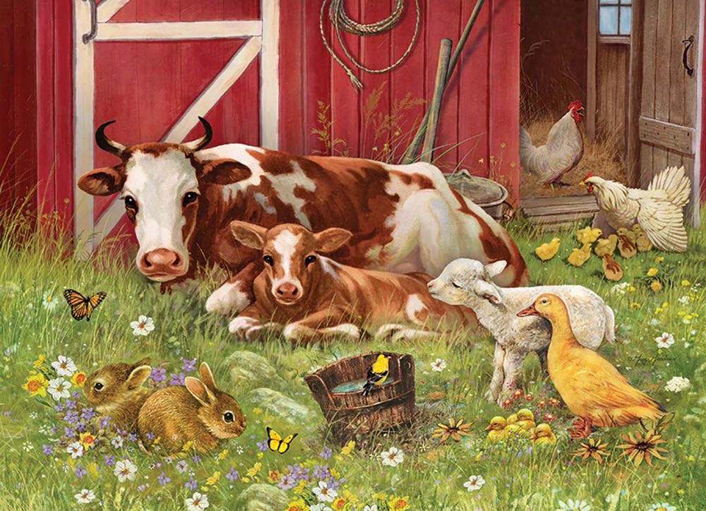 Barnyard Babies - Cobble Hill puzzle collectible [Barcode 625012470261] - Main Image 2