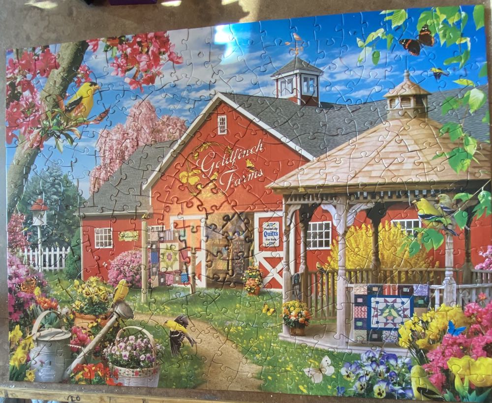 Memory Lane Goldfinch Farms 300 Piece Ez Grip Jigsaw  puzzle collectible [Barcode 705988323478] - Main Image 2