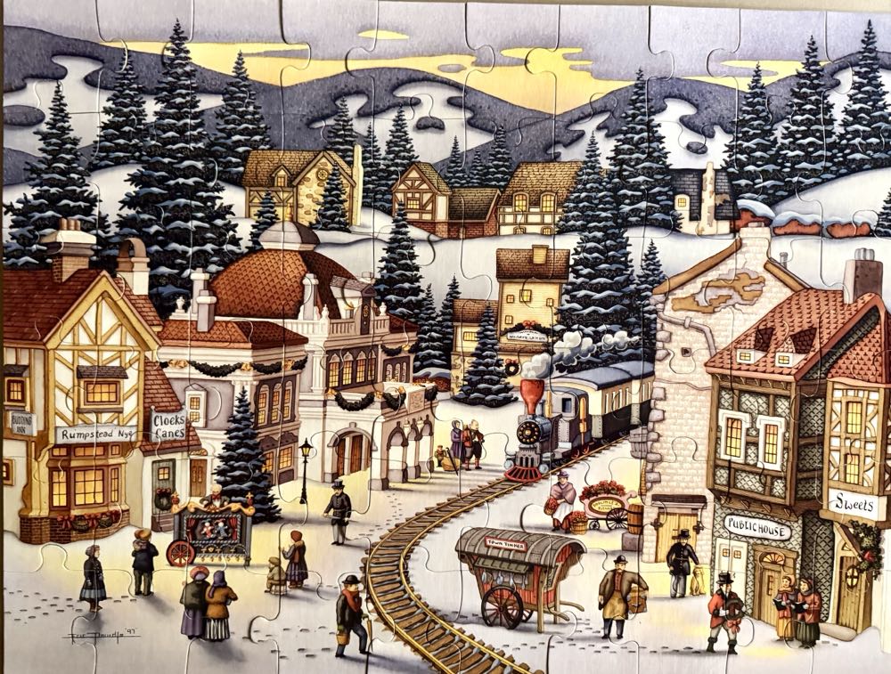 Christmas Village-NFS - Dowdle puzzle collectible [Barcode 671095100809] - Main Image 2