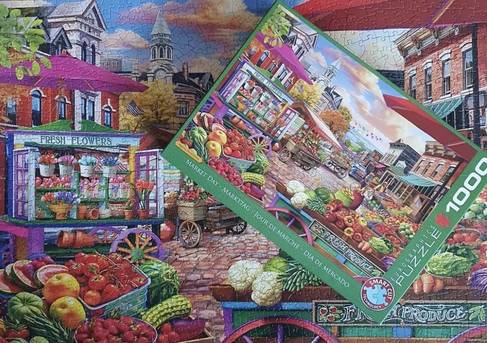 Main Street Market Day - EuroGraphics puzzle collectible [Barcode 0628136658607] - Main Image 4