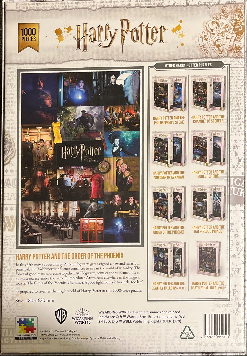 Harry Potter aan the Order of Phoenix - Vennerød puzzle collectible [Barcode 7072611002813] - Main Image 2