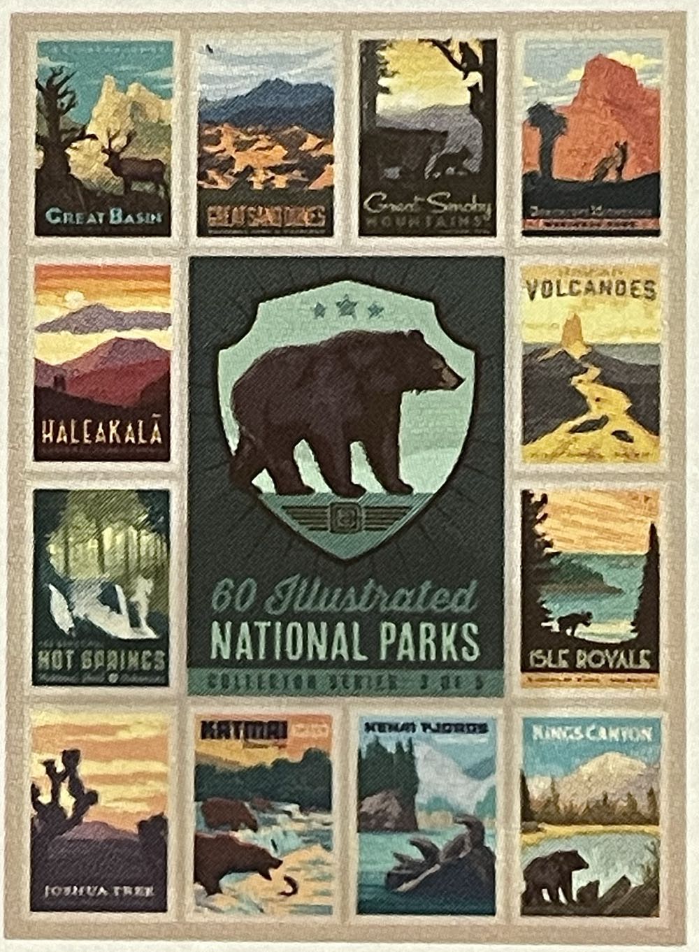 60 Illustrated National Parks 3 : Bear - True South Puzzle Company puzzle collectible - Main Image 2