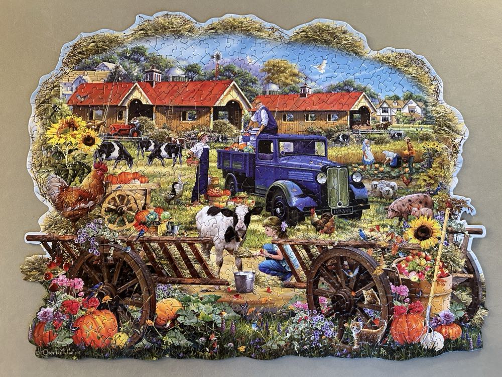 Autumn Hay Cart - Bits And Pieces puzzle collectible [Barcode 192949074850] - Main Image 2