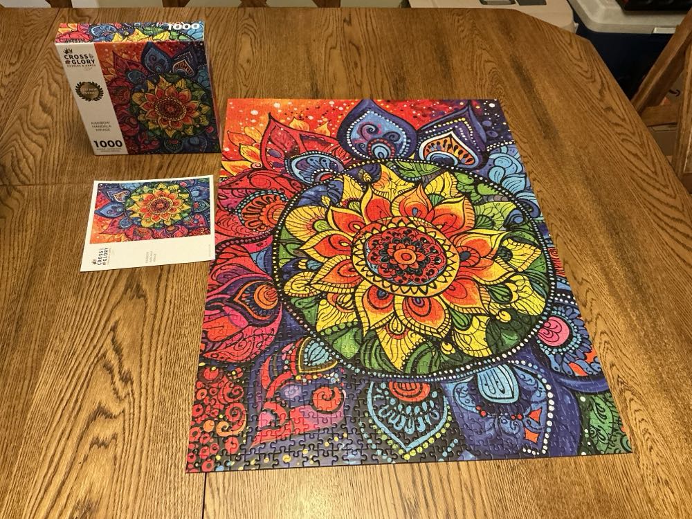 Rainbow Mandala Mirage (Jenn) - Cross & Glory puzzle collectible [Barcode 850050598848] - Main Image 2