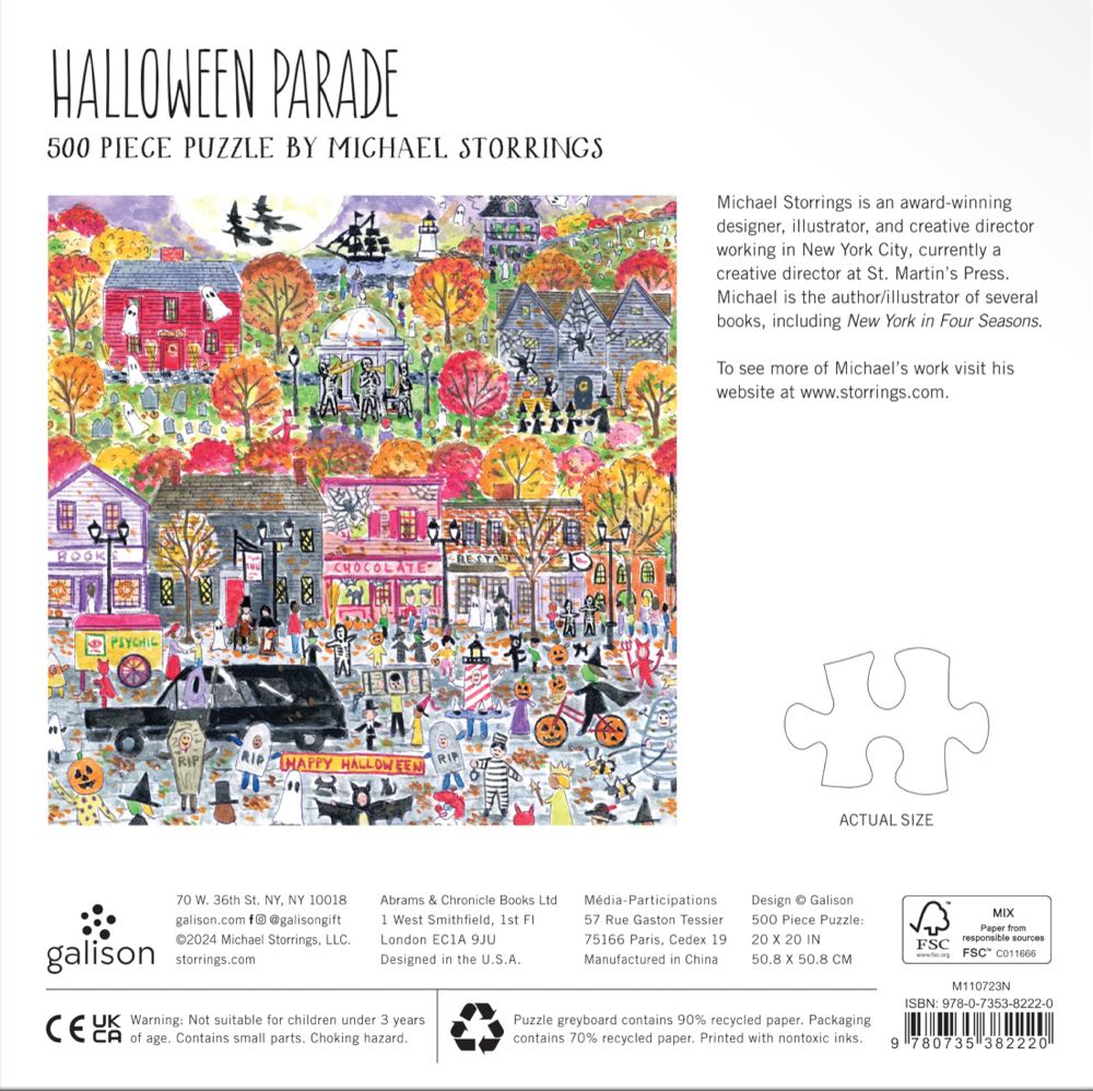 461. Halloween Parade- N4S - Galison puzzle collectible [Barcode 9780735382220] - Main Image 3