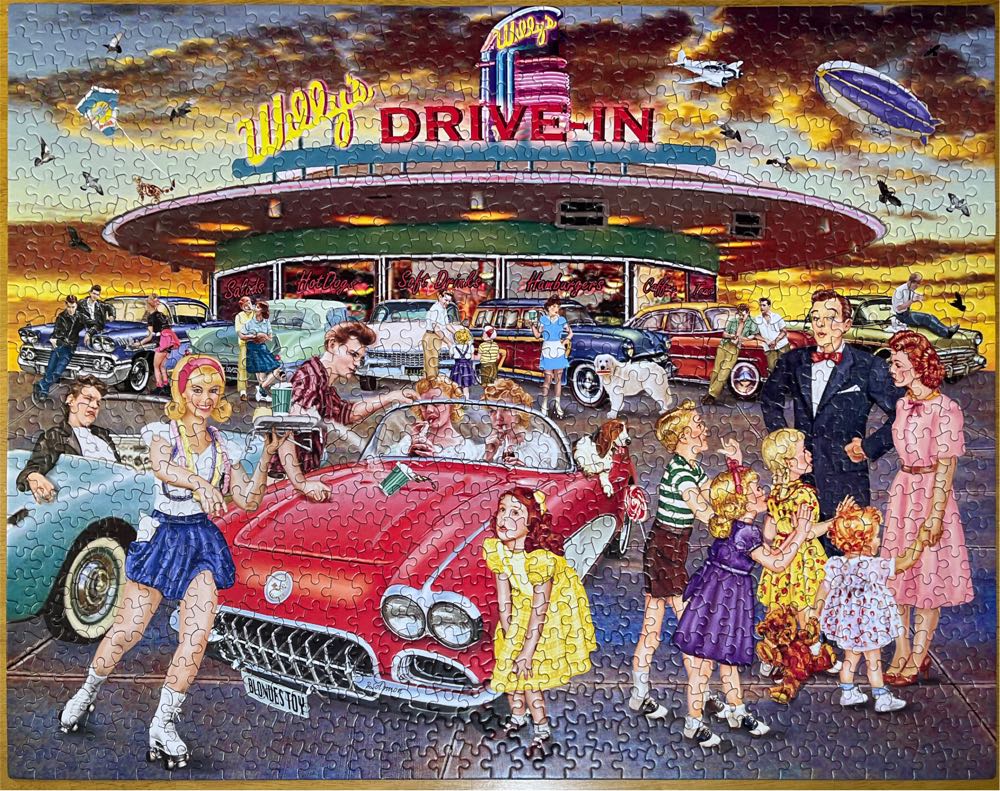 Willys Drive-in At Sunset - K I Puzzles puzzle collectible [Barcode 773392505995] - Main Image 2