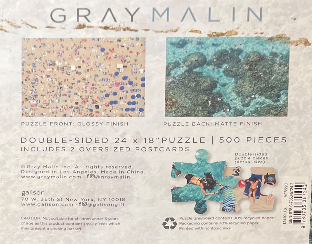 Gray Malin Beach Scene - Galison puzzle collectible [Barcode 9780735357242] - Main Image 2